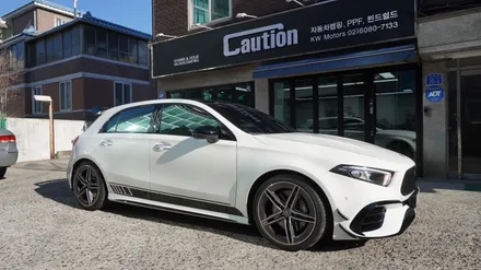 벤츠 A45 AMG PPF, 사이드데칼, 루프스킨, 크롬딜리트 / 서울 마포, 서대문, 영등포, 은평