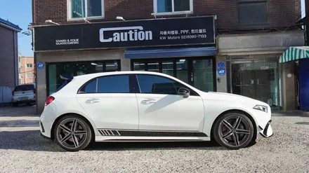 벤츠 A45 AMG PPF, 사이드데칼, 루프스킨, 크롬딜리트 / 서울 마포, 서대문, 영등포, 은평