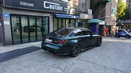 BMW M3 G80 KPMF 그린블랙 전체 랩핑, 윈드쉴드, 전면부 PPF, 실내가죽코팅   ( 용산 마포구 여의도 랩핑 PPF ) < 코션 마포점 > / 서울 마포, 서대문, 영등포, 은평