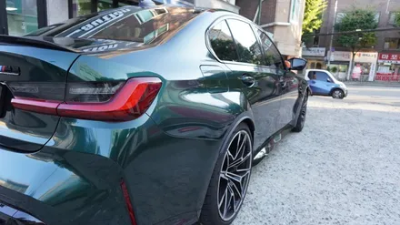 BMW M3 G80 KPMF 그린블랙 전체 랩핑, 윈드쉴드, 전면부 PPF, 실내가죽코팅   ( 용산 마포구 여의도 랩핑 PPF ) < 코션 마포점 > / 서울 마포, 서대문, 영등포, 은평