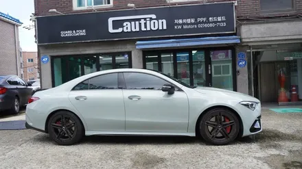 벤츠 cla45s amg 탑폴리에 미디엄 그레이 전체 랩핑   ( 용산 마포구 여의도 랩핑 PPF ) < 코션 마포점 > / 서울 마포, 서대문, 영등포, 은평