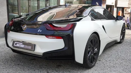 BMW I8 사틴 화이트 펄, KPMF 탑폴리에 블랙 전체 랩핑    ( 마포구 PPF , 마포구 랩핑 ) < 코션 마포점 > / 서울 마포, 서대문, 영등포, 은평