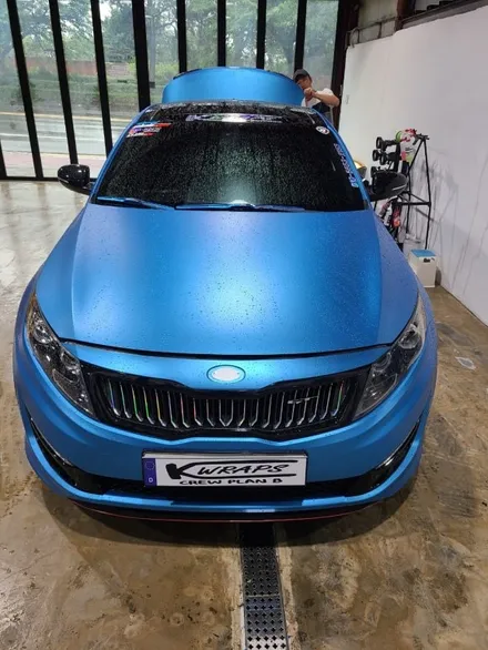 [케이랩스_진해랩핑+창원랩핑+전체랩핑+부분랩핑+광고랩핑]K5 홀로그램 크롬 블루 전체 랩핑 창원랩핑샵 / 창원시 진해구