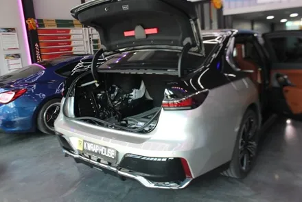 창원랩핑 - BMW 750e 뒷범퍼 부분 랩핑도? 케이랩하우스!! [진해랩핑, 마산랩핑, 경남랩핑, 루프스킨, 전체랩핑,부분랩핑, 광고랩핑]-창원랩핑샵 / 창원시 진해구