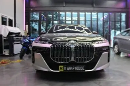 창원랩핑 - BMW 750e 뒷범퍼 부분 랩핑도? 케이랩하우스!! [진해랩핑, 마산랩핑, 경남랩핑, 루프스킨, 전체랩핑,부분랩핑, 광고랩핑]-창원랩핑샵 / 창원시 진해구