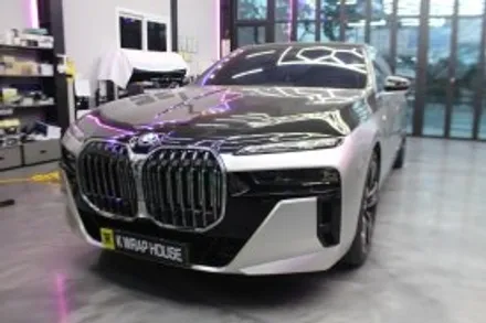 창원랩핑 - BMW 750e 뒷범퍼 부분 랩핑도? 케이랩하우스!! [진해랩핑, 마산랩핑, 경남랩핑, 루프스킨, 전체랩핑,부분랩핑, 광고랩핑]-창원랩핑샵 / 창원시 진해구