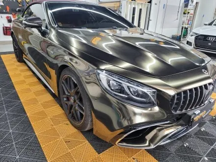 벤츠 S63amg 카브리올레 블랙 크롬 전체랩핑 용인 본점 / 동탄