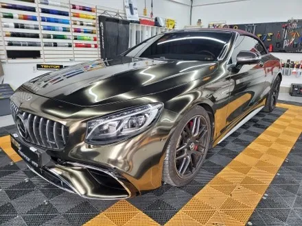 벤츠 S63amg 카브리올레 블랙 크롬 전체랩핑 용인 본점 / 동탄