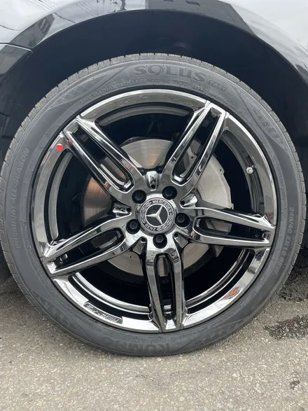 벤츠 E클래스 18인치 순정휠 AMG 19인치 크롬스파터링휠로 인치업 금호 솔루스 TA51 245/40 R19 / 광주 북구 유동