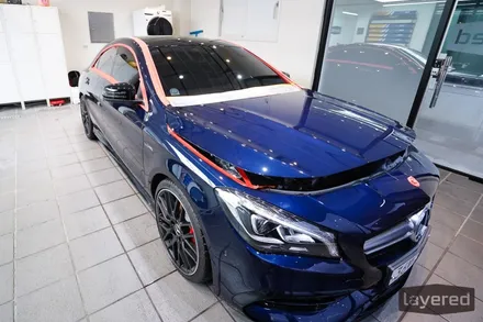 벤츠 CLA45 AMG 카반사이트 블루 광택 유리막 시공 사례 -워시팩토리사 그래핀 프로 / 경기 성남 수정