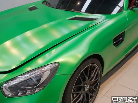 AMG GT, 오토벨벳 고광택 반 무광 그린헬 컬러 전체랩핑 / 대구 수성구 중동