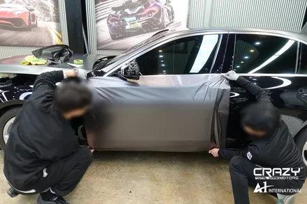 자동차랩핑 벤츠E220D 3M2080 사틴다크그레이 전체랩핑 대구 / 크레이지모터스 / 대구 수성구 중동