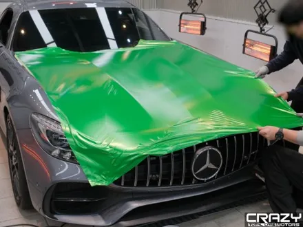 AMG GT, 오토벨벳 고광택 반 무광 그린헬 컬러 전체랩핑 / 대구 수성구 중동