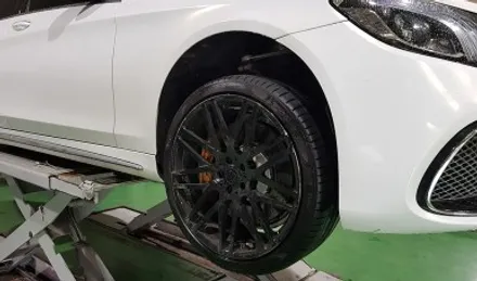 벤츠 S63 AMG BRABUS 모노블럭 F 휠복원 블랙유광 휠도색 분채도장 / 시흥시 죽율동