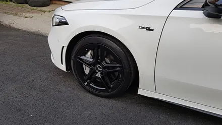 벤츠 A35 AMG 분체도장 블랙유광 휠도색 휠복원 리더스휠 / 시흥시 죽율동