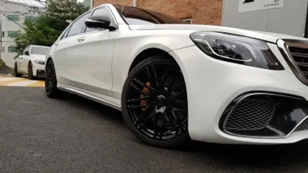 벤츠 S63 AMG BRABUS 모노블럭 F 휠복원 블랙유광 휠도색 분채도장 / 시흥시 죽율동