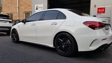 벤츠 A35 AMG 분체도장 블랙유광 휠도색 휠복원 리더스휠 / 시흥시 죽율동