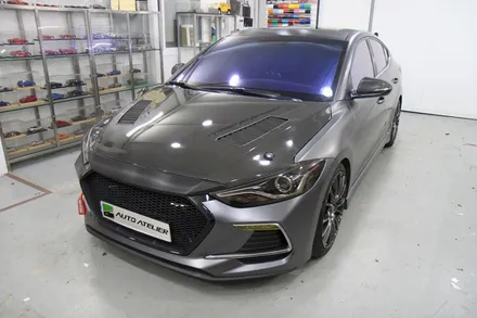 아반떼 스포츠 3M 사틴 다크그레이 전체랩핑. 3M 1080 S261 Satin Dark Gray. 랩핑 잘하는곳, 오토아틀리에, 3M 인증시공자.
