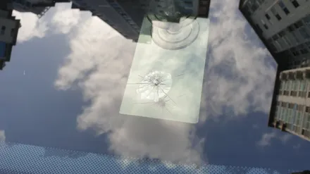 자동차 앞 유리에 자갈 맞아 파손된 QM6 부산차유리돌빵 유리용접 수리 후기 / 부산 해운대