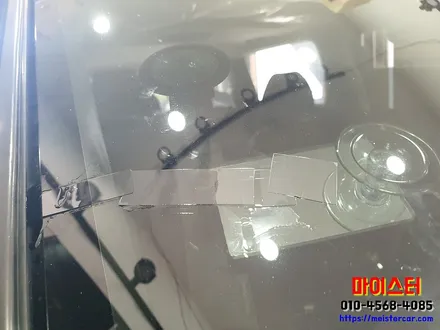 부산차유리용접 길게 깨진 자동차 유리 수리하기 / 부산 해운대