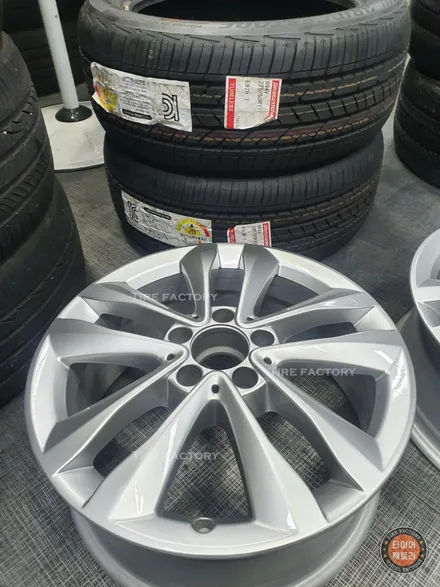 벤츠c클래스(W205)C220d 17인치 메탈릭실버 휠복원&휠도색                     타이어교체 225-50-17 브릿지스톤 포텐쟈RE97AS-02 두본 작업니다 / 남양주시 별내동