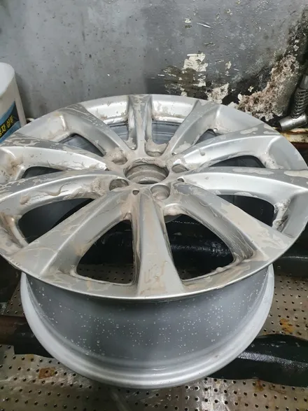[남양주휠도색][벤츠휠도색]벤츠 S클래스 (w221) s500 18인치 순정휠 메탈릭실버 휠도색&휠복원 / 남양주시 별내동
