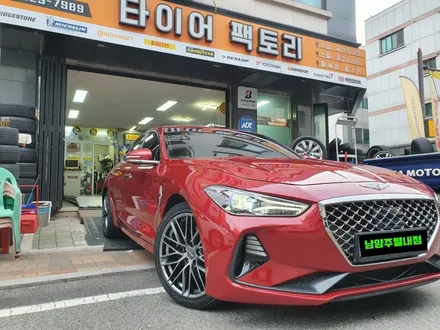 [남양주휠도색]제네시스 G70 18인치 순정휠 고스트크롬 휠복원&휠도색 + 타이어교체 ( 225-45-18 금호 마제스티9  한대분 ) / 남양주시 별내동