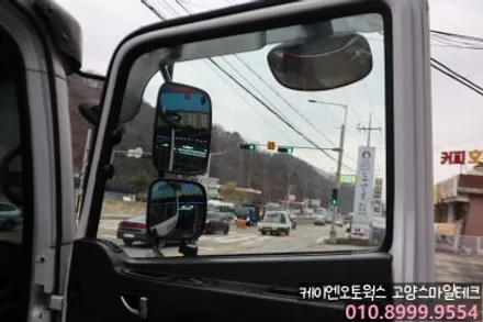 대형화물차 메가트럭 열차단썬팅 추천 이비오스GX90 와이드모니터 4채널 블랙박스 캠론CT2000 / 고양시 덕양구 대자동