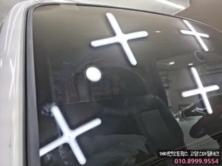 봉고3 파손된 전면유리 교체와 CX90으로 전체썬팅 / 고양시 덕양구 대자동