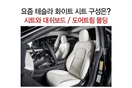 테슬라 모델3 / 모델Y 요즘 나오는 화이트 가죽시트 인테리어로 꾸미기 + 테슬라 인테리어는 레써니컴퍼니 / 고양 덕양구 용두동