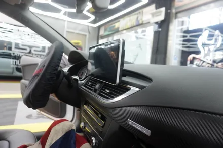 [일요일휴일예약시공 캡틴홍] 아우디 A7 전기형 3GMMI 국산 12.3인치 안드로이드모니터 내비게이션 M2C200A플러스 아틀란V5 셋탑 잡소리방지 매립 시공