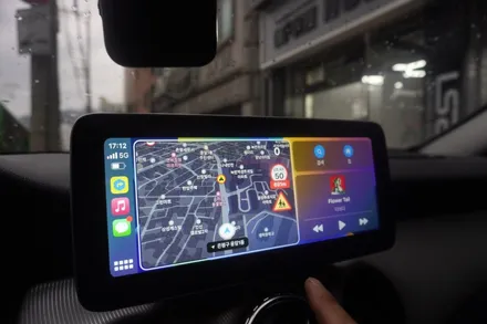 벤츠 GLA AUX 코딩후 카플레이 전용 해외직구 안드로이드올인원 모니터 교체 시공 공장세팅 비밀번호 8866 입니다