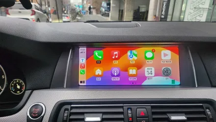 BMW F10 5시리즈 배터리 방전 후 해외 직구 모니터 오작동 탈거 후 카플레이 안드로이드오토 전용 국내 전파인 증 AS 되는 제품 교체 설치