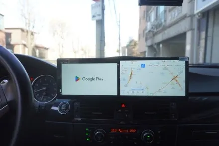 BMW E 바디 3시리즈 328 컨버터블 해외 직구 안드로이드 올인원 15인치 와이드 모니터 교체  신형 스마트키 이지가드 설치 작업