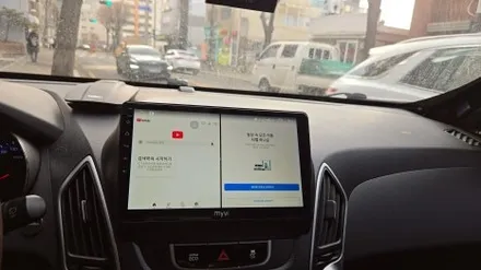 투싼 10인치 마이비 알파 모니터 교체 AHD 후방카메라 설치