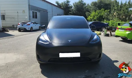 청주랩핑샵 7000rpm 테슬라 모델 Y 3M 사틴 블랙 전체시공 / 청주 남촌동