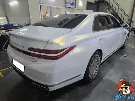 청주 랩핑샵 7000rpm 제네시스 g90 맥스 화이트 골드 펄 전체 랩핑 시공기 / 청주 남촌동