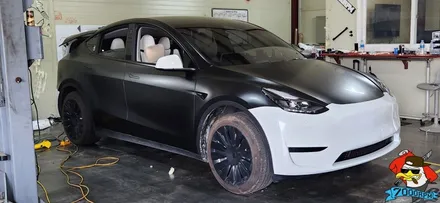 청주랩핑샵 7000rpm 테슬라 모델 Y 3M 사틴 블랙 전체시공 / 청주 남촌동