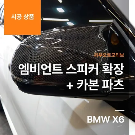 BMW X6 엠비언트 스피커 확장 + 카본 파츠 스포일러 미러 도어.