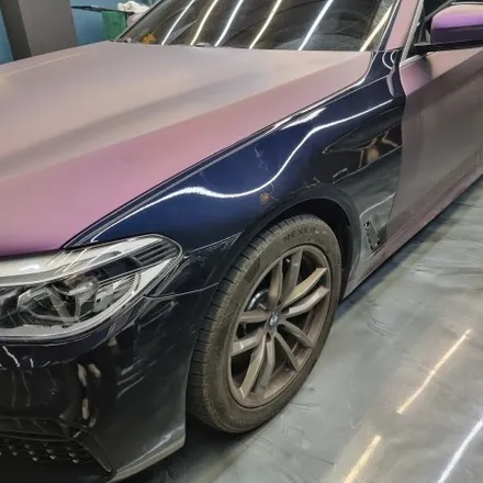 [경기랩핑] BMW 530i 매트 메탈릭 퍼플 보험처리 부분랩핑 / 고양시 덕양구 신원동