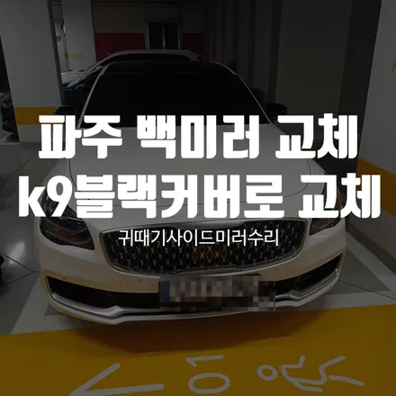 파주 백미러 교체 K9 커버 화이트에서 블랙으로 교체 작업 / 경기 파주