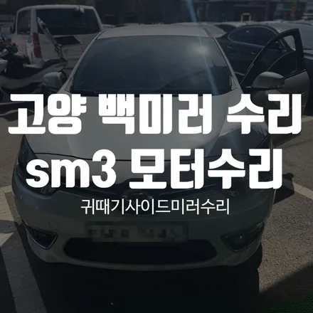 고양 백미러 수리 SM3 폴딩 불량, 접이 기능 고장으로 수리 작업 / 경기 파주