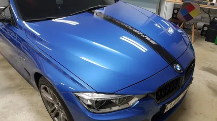 BMW F30 3시리즈 본넷 포인트데칼 [수원랩핑+동탄랩핑+진팩토리+BMW3시리즈+F30데칼+BMW포인트데칼+M퍼포먼스스타일데칼+BMW엠블럼데칼+본넷라인데칼] / 화성 동탄