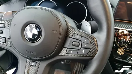 BMW G30 5시리즈 핸들트림 랩핑[#화성랩핑#동탄랩핑#수원랩핑#진팩토리#BMW실내랩핑#BMW카본#G30실내랩핑] / 화성 남여울