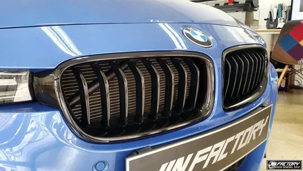 BMW F30 3시리즈 그릴랩핑+프론트스플리터랩핑[#화성랩핑#동탄랩핑#수원랩핑#진팩토리#F30그릴랩핑#BMW그릴랩핑#F30스플리터#부분랩핑] / 화성 남여울