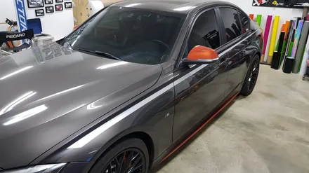 BMW F30 순정사이드데칼 + 프론트 스플리터랩핑[#수원랩핑#동탄랩핑#진팩토리#화성랩핑#스플리터랩핑#사이드데칼#M퍼포먼스데칼#F30사이드데칼#BMW랩핑] / 화성 동탄