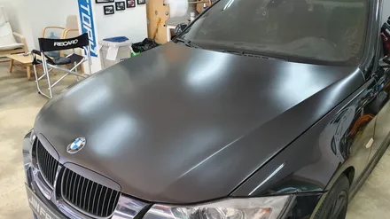 BMW E90 3시리즈 본넷랩핑[#화성랩핑#동탄랩핑#수원랩핑#진팩토리#E903시리즈#3시리즈#BMW본넷#부분랩핑#포인트랩핑#블랙무광랩핑] / 화성 동탄