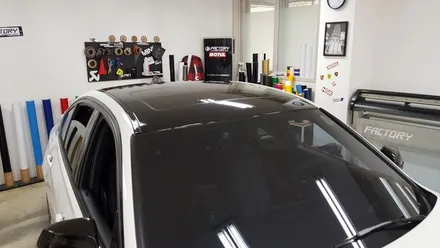 BMW 320i 루프스킨+사이드미러랩핑[수원랩핑+동탄랩핑+진팩토리+BMW3시리즈+3시리즈루프스킨+F30루프스킨+BMW사이드미러랩핑] / 화성 동탄