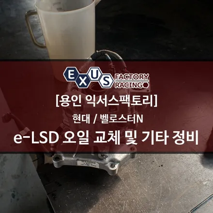 벨로스터N e-LSD 오일 교체 및 로워암, 스테빌라이져 부싱 교체 - 성남 분당 용인 튜닝샵 익서스팩토리 / 용인 처인구
