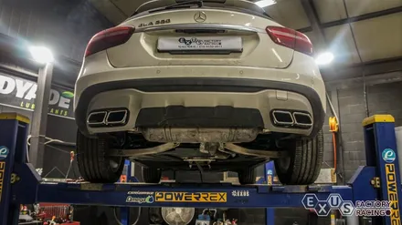벤츠 GLA 220 실버 사각 듀얼 머플러팁 장착 - 용인 배기튜닝샵 익서스팩토리 / 용인 처인구